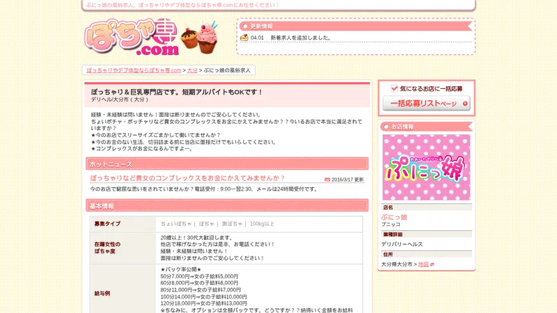 ぽちゃ専.comの媒体イメージ