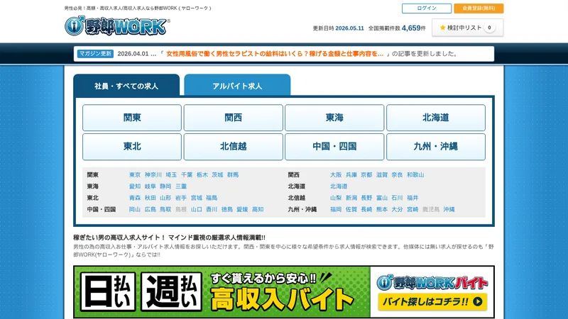 野郎WORKの媒体イメージ